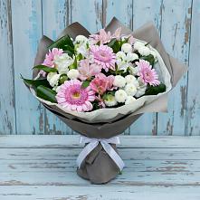 Букет цветов из:  Герберы, Альстромерии и Хризантемы в Редино