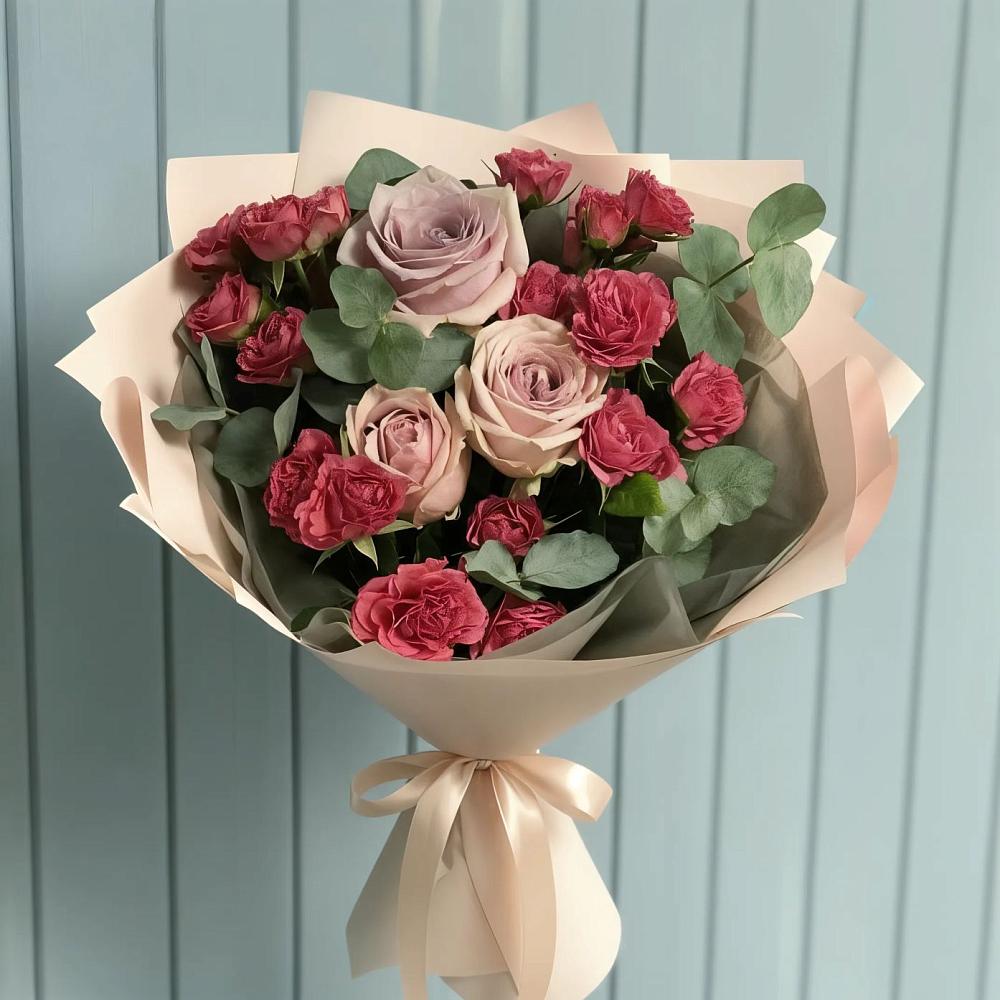 Букет цветов из: Гвоздики и Розы в Редино