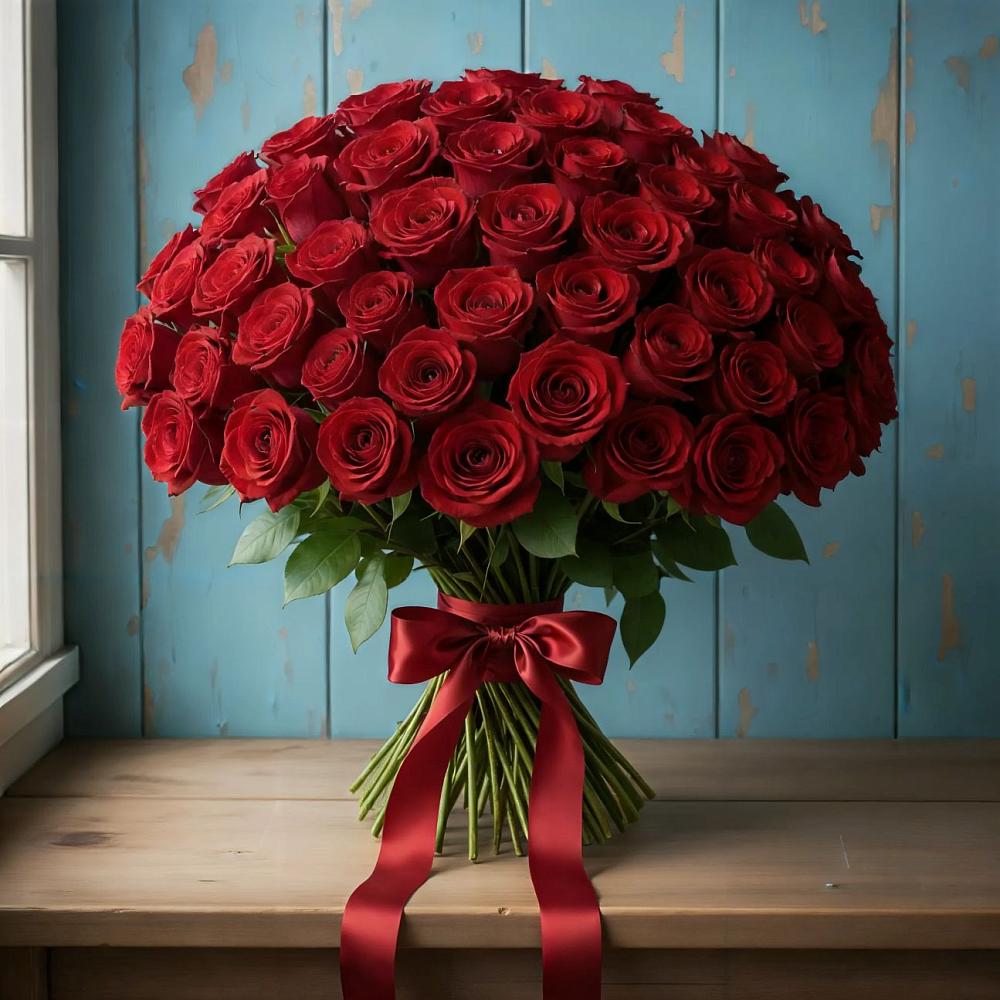 Букет Красные розы Блэк Меджик в Редино