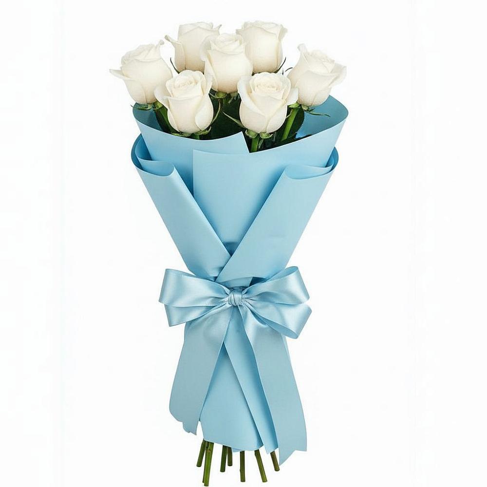 Букет 7 белых роз Проуд в Редино