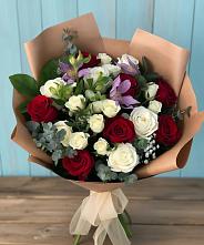 Букет цветов из:  Розы и Альстромерии #REPLACE_PRED# Редино