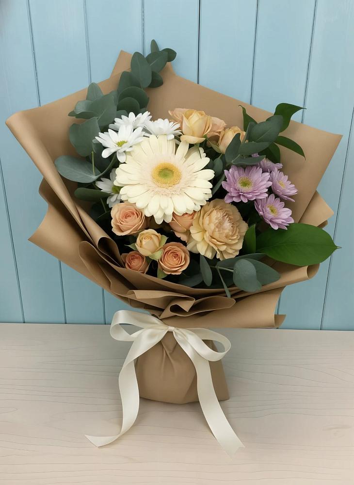 Букет цветов из: Герберы и Хризантемы в Редино
