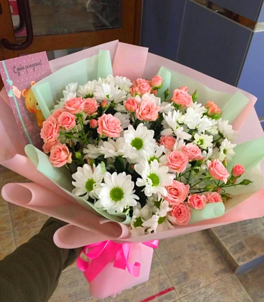 Букет цветов из: Розы и Хризантемы в Редино