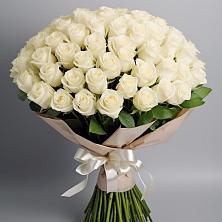 Букет 101 беля роза Белоснежка в Редино