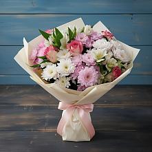 Букет цветов из:  Хризантемы, Альстромерии и Розы в Редино