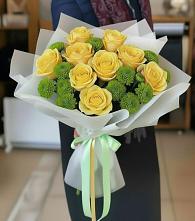 Букет цветов из:  Хризантемы и Розы в Редино