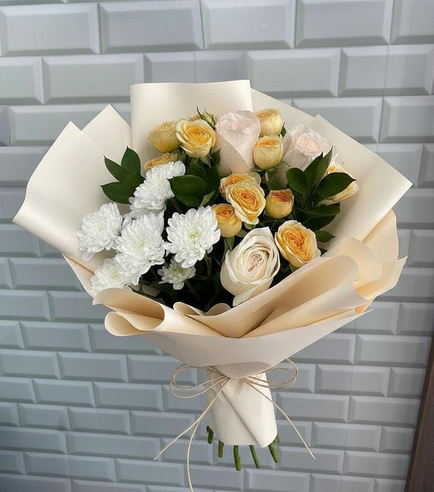 Букет цветов из: Розы и Хризантемы в Редино