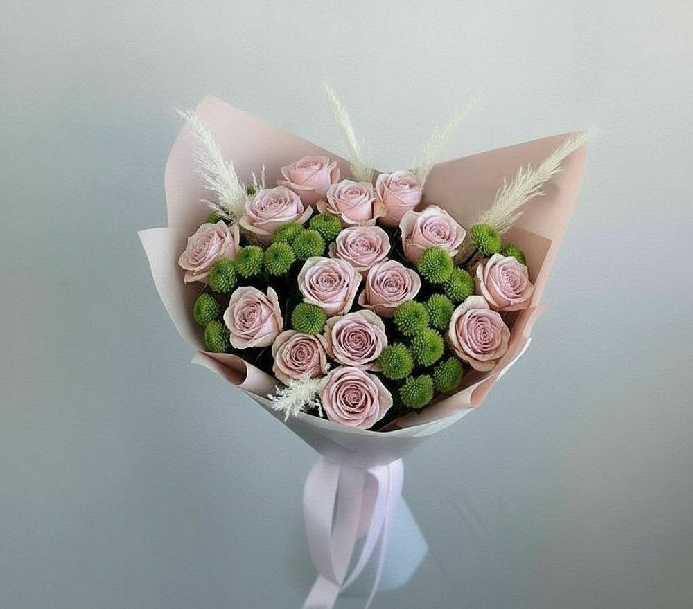 Букет цветов из: Розы и Хризантемы в Редино