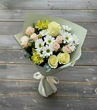 Букет цветов из:  Альстромерии, Розы и Хризантемы в Редино