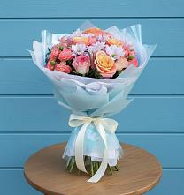 Букет цветов из:  Хризантемы и Розы в Редино