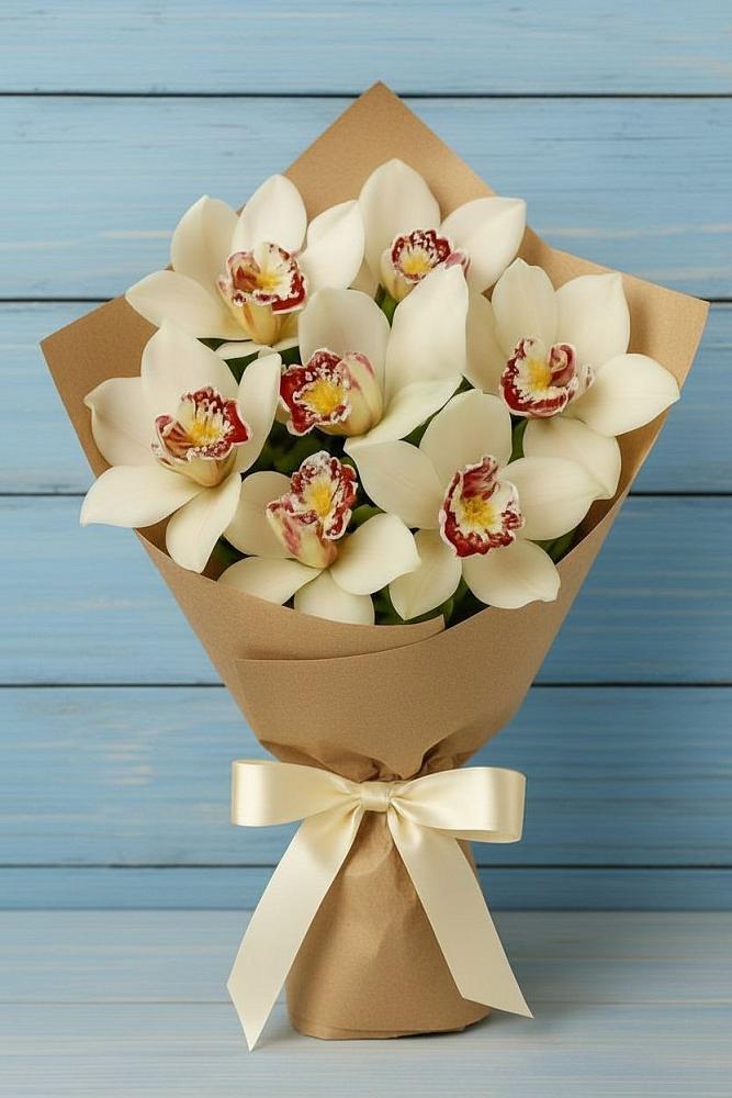 Букет цветов из: Орхидеи и Розы в Редино